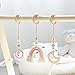 Produktbild let's make 3pc Rainbow Baby Holzspiel Gym Toys Handgestrickte Quaste Anhänger Baby Dusche Geschenk (Pinkes Mädchen)