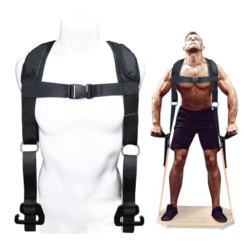 Squat Harness Vest for Resistance Bands – Adjustable Training Strap with Padded Shoulder Support, Quick-Release Buckle & e-Hook for Full-Body Strength Training, Ideal for Squats & Functional Workouts