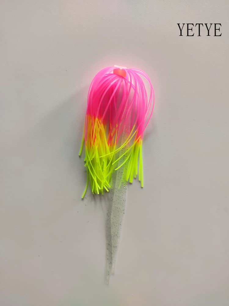 YETYE 6 Bundles 6 Colors Assorted 40 Strands Silicone Skirts with White Luminous Ties Jigs Replacement Skirts DIY Fly Tying Fishing Lure Accessories Buzzbaits Spinnerbaits