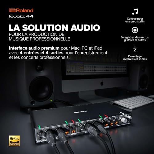 Interface audio USB Roland Rubix44 robuste et compacte en métal