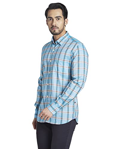 Image of Parx Men's Full Sleeve Slim Fit Dark Blue Casual Shirt