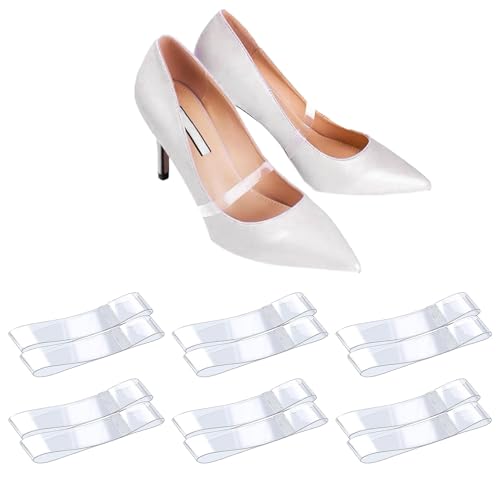6 Pares de Cordones de Silicona - Cinta de Fijación Invisible, Extraíble y Transparente para Zapatos con Accesorios Antipérdidas