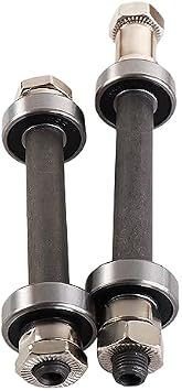 Leadigol 1 Pair Steel Axles Black Hollow Hub Shaft Front and Rear Axle Kit Hubs,108/145mm MTB Bike Accessories Axle Lever Spindle Shaft Bike Axle Steel Wheel Hub Bike Shaft Front Rear Axle