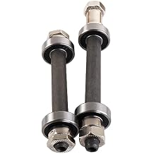 Leadigol 1 Pair Steel Axles Black Hollow Hub Shaft Front and Rear Axle Kit Hubs,108/145mm MTB Bike Accessories Axle Lever Spindle Shaft Bike Axle Steel Wheel Hub Bike Shaft Front Rear Axle