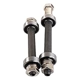 Leadigol 1 Pair Steel Axles Black Hollow Hub Shaft Front and Rear Axle Kit Hubs,Bike Bearings MTB Bike Accessories Axle Lever Spindle Shaft Bike Axle Steel Wheel Hub Bike Shaft Front Rear Axle