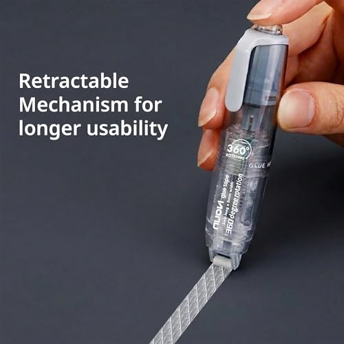 Image of Double-Sided Glue Tape Roller | Retractable Mechanism & 360 Rotating Head Design | Ideal for Scrapbooking, Craft, School, Office & DIY (Body Color May Vary)
