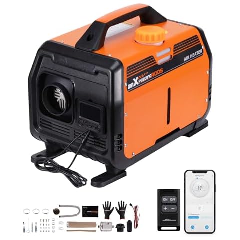 maXpeedingrods 12V 5KW Portable Diesel Heater, Bluetooth App Remote Control, Easy to Carry with Portable Handle for Car Campervan,Truck, Boat, Yacht Cover