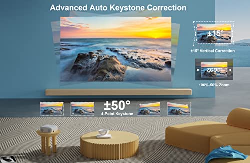 [Auto-Focus] Projector With Wifi 6 And Bluetooth:jimveo 490 Ansi 19000L Native 1080P Outdoor Movie Projector 4K Support,Auto 6D Keystone&50% Zoom,Portable Smart Home Led Video Projector For Phone/Pc #TOP2