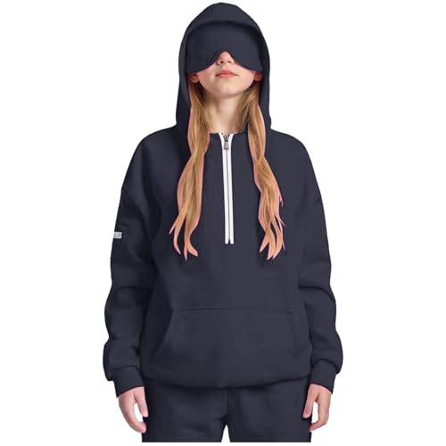 for Children Boy Girl Fall Winter Long Sleeve Brunch Pullover with Hood Basic Jackets Hood Outfits Sweatshirt Kid Half Zip Up 2025 Soft Comfy Clothing Fashion 9 Years