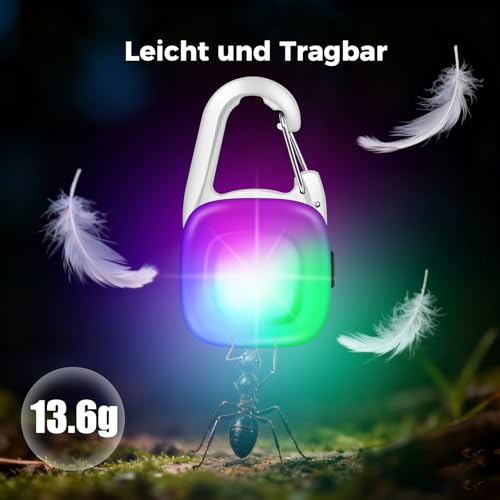 MonHall LED Blinklicht Schulranzen,2er Reflektoren Licht für Schulranzen Kinder mit 4 Modi, USB Aufladbar IP68 Wasserdicht Sicherheitslicht für Rucksack Haustier Nachtläufer Bergsteiger(Weiß)