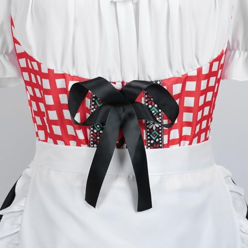 Robe traditionnelle d'été chic, Dirndl bavarois rouge de qualité supérieure - 4