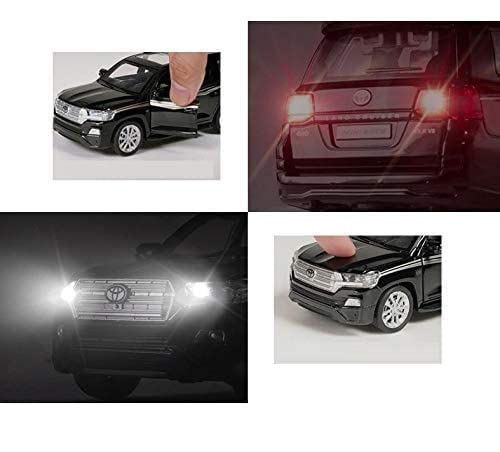 Image of Invite Enterprise 4 Wheel Drive Metal Car Pull Back with Open Doors, Engine Cover, Tail with Front and Rear Light & Music Great Gift for Boys and Girls Above (Toyota Land Cruiser)