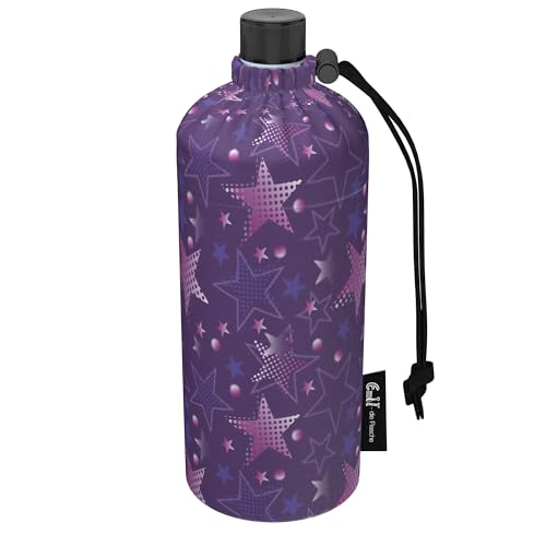 Emil Trinkflasche aus Glas für Mädchen & Jungen isolierte Glasflasche für Schule, Freizeit, Sport: Kinder & Eltern Stars (0,6l)
