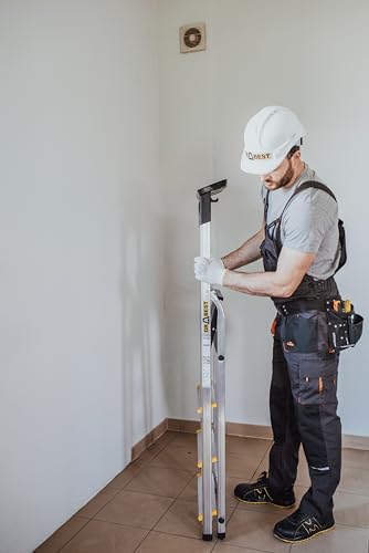 DRABEST Leiter PRO Serie Klapptrittleiter 4 Stufen Trittleiter Stehleiter Alu Haushaltsleiter Rutschsichere Stufenleiter Belastbar bis 150 kg