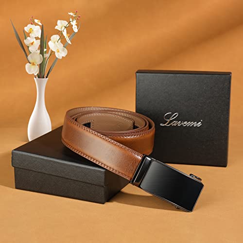 Image of Lavemi Men's Real Leather Ratchet Dress Casual Belt, Cut to Exact Fit,Elegant Gift Box