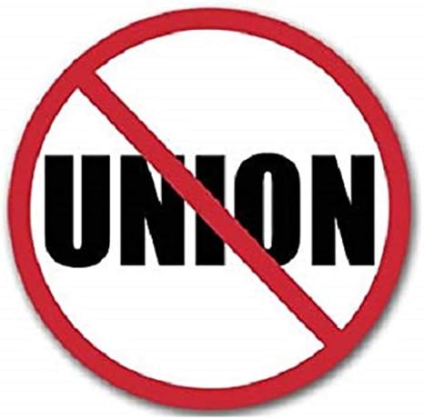 Three (3) pcs Anti Union Stickers, Funny Hard Hat Stickers - 2 inches - Hardhat Decals, Toolbox