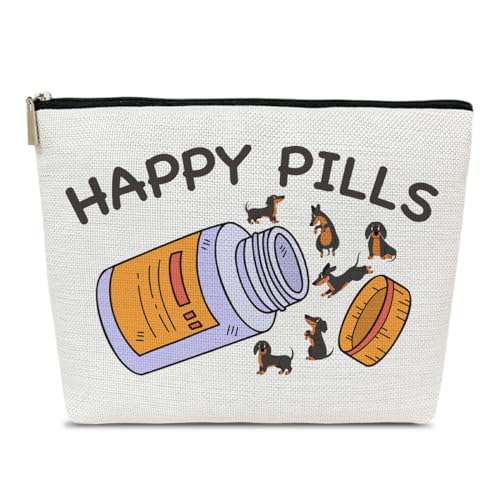 Funny Dachshund Makeup Bag, Dachshund Gifts for Dog Lovers, Dachshund Gifts for Women, Cute Dachshund Puppy Travel Toiletry Bag, Birthday Graduation Gifts for Sister Daughter Friends Bestie Teen Girls