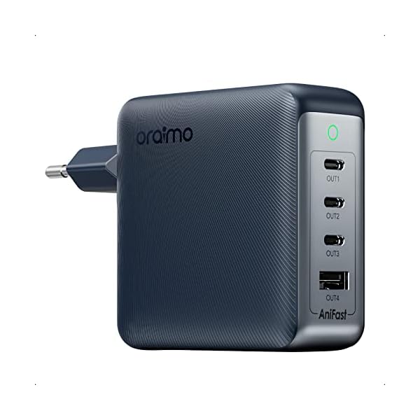 120W USB C Ladegerät, oraimo HyperGaN USB C Netzteil 4 Ports Charger PD Ladegerät mit PPS kompatibel mit MacBook Pro, iPhone 14 Pro/14 Pro Max, iPad Pro, S23 Ultra, S23+, S22 usw. – Bild 10