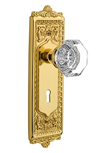Nostalgic Warehouse Egg and Dart Plate with Keyhole Waldorf Crystal Knob, Mortise - 2.25