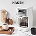 HADEN Generous Brew 14 Cup Coffee Maker with 120 Minute Keep Warm, Delay Brew, Adjustable Strength, Programmable Clock, and Anti Drip, Ivory/Chrome