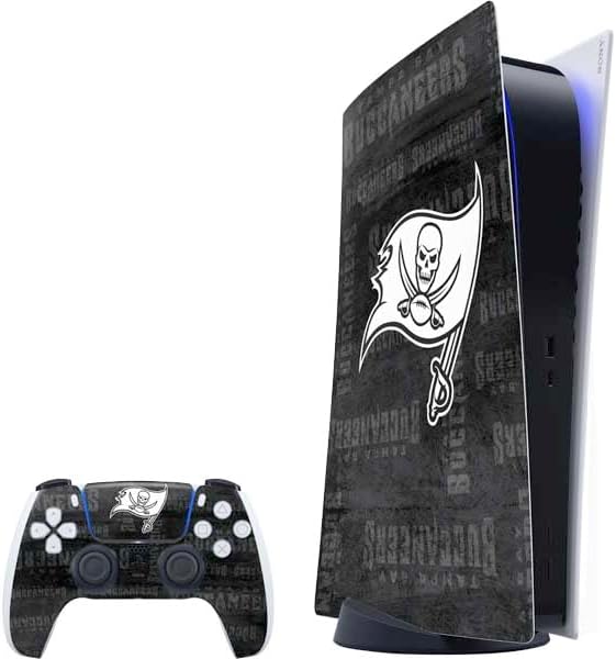 Skinit Decal Gaming Skin Compatible with PS5 Bundle - Officially Licensed NFL Tampa Bay Buccaneers Design