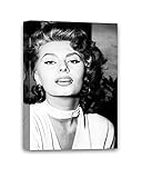 Sofia Loren Movie Poster Monochrome Canvas Gifts from Italy Loren Wall Art Framed Poster Sophia...