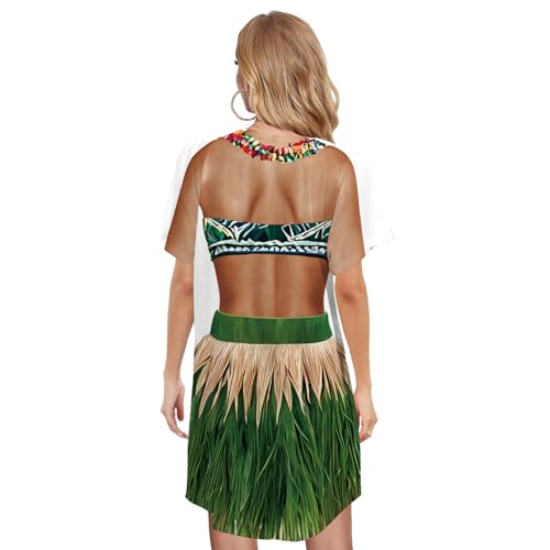 Women's Funny Bikini Beach Cover Up Shirt Hawaiian Short Sleeve Baggy Body Print Luau Party Swimsuit Cover-Up Dress4