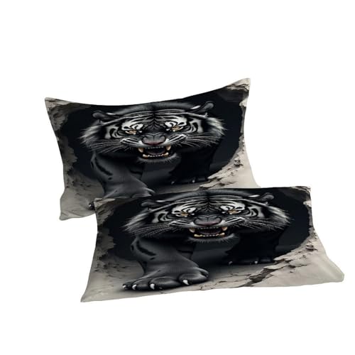 Parure de lit tigre super king couvre-lit microfibre doux