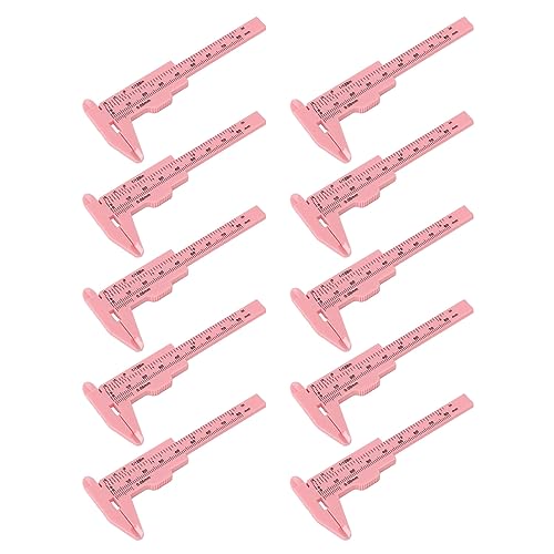 Jauarta 10pcs 80mm Eyebrow Measuring Ruler Eyebrow Tattoo Double Scale Vernier Caliper Sliding Gauge Ruler