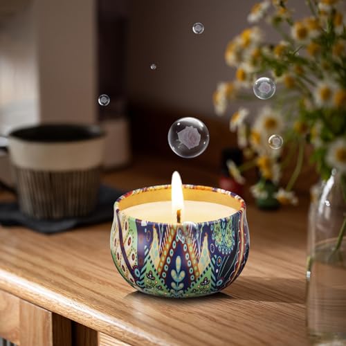 AIMASI 3 Pack Scented Candles,2.5 oz Aromatherapy Candles with Floral Scents,Soy Candles Set with 72H Burning Time,Gift for Women (Lavender+Vanilla+Rose) - Image 4