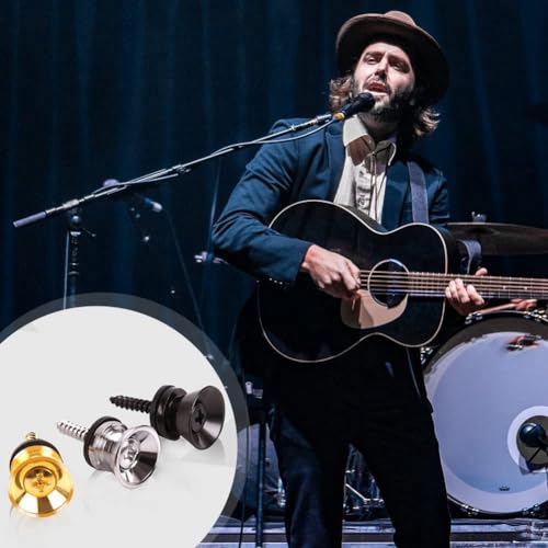 FASE 12 Pièces Boutons de Verrouillage de Sangle de Guitare Broches D’Extrémité en Métal avec Vis de Pièces de Rechange Accessoires pour Guitare Électrique Classique Acoustique Basse Ukulél - Les Beatles, Paul McCartney, John Lennon, RIngo Starr, George Harrison FASE 12 Pièces Boutons de Verrouillage de Sangle de Guitare Broches D'Extrémité en Métal avec Vis de Pièces de Rechange Accessoires pour Guitare Électrique Classique Acoustique Basse Ukulél – Image 4