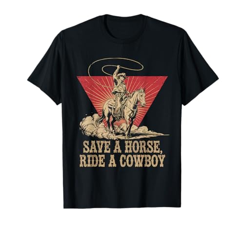 Photo de Save A Horse Ride A Cowboy Tshirt Country Tenues À Cheval T-Shirt