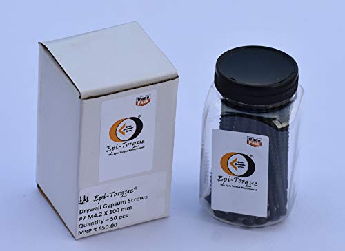 Image of Drywall Gypsum Black Screw Sharp Point Size #7 M4.2 X 100mm (Pack of 50 Pcs)