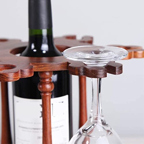Portabotellas de vino de madera estilo chino sólido miniatura 4