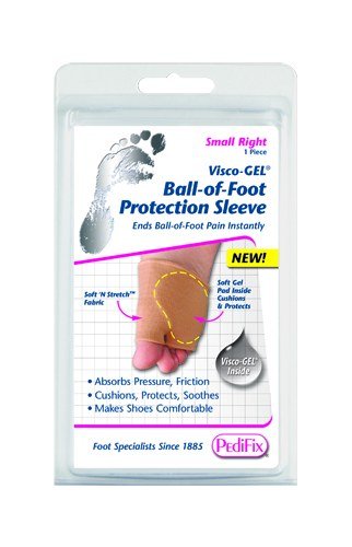 PediFix Visco-Gel Ball-of-Foot Protection Metatarsal Sleeve, 1 Pack Small Left