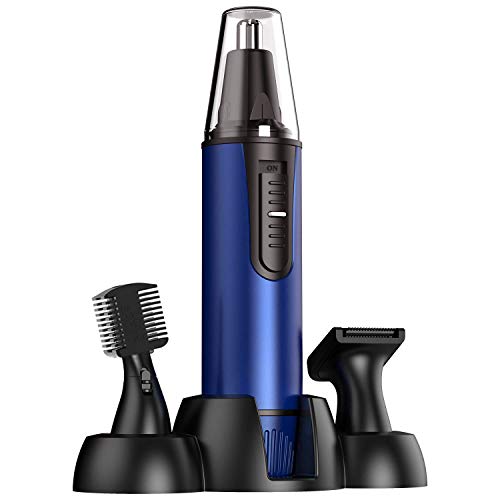 Ear and Nose Hair Trimmer - 2020 Professional Painless Nose Hair Trimmer Clipper for Men and Women,Battery-Operated Electric Nose Hair Trimmer,Waterproof Dual Edge Blades for Easy Cleansing(Blue)