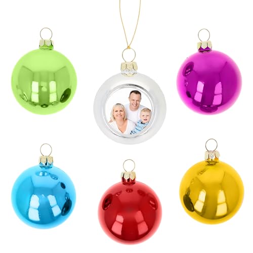 6 Stück Christbaumkugeln für Fotos|Weihnachtskugeln|Motivkugeln...