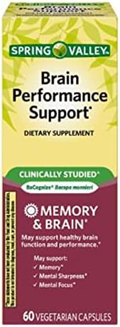 Spring Valley Brain Performance Support Capsules Dietary Supplement, 60 Count Spring Valley Brain Performance Support Capsules Dietary Supplement, 60 Count