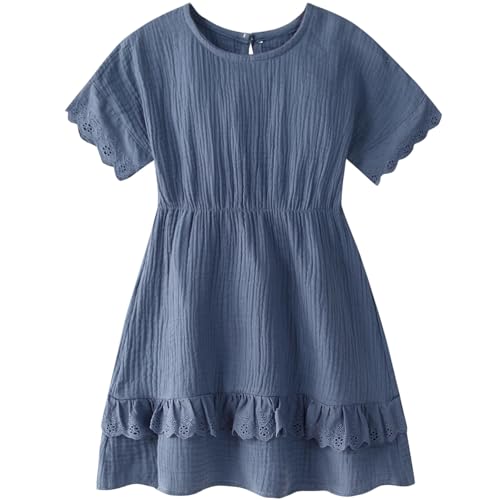 Toddler Girl Summer Dress Short Sleeve Dresses Lace Semi Formal Kids Casual Dress