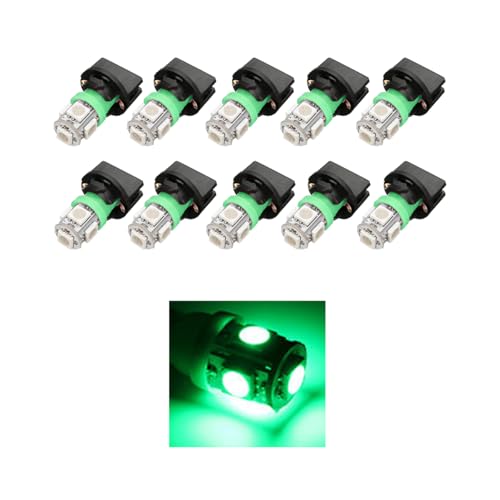 10 bombillas LED T10 para panel de auto, 5 SMD, verde miniatura 1