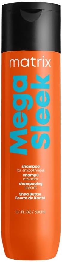 Smoothing Shampoo | With Shea Butter | Frizz Control, Humidity Protection, Smoothness & Shine, For Coarse, Unruly Hair | Total Results Mega Sleek | 1 Litre