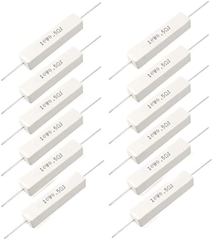 10W 0.5 Ohm Cement Power Resistor 5% Winding Ceramic 12Pcs(10W 0.5Ω)