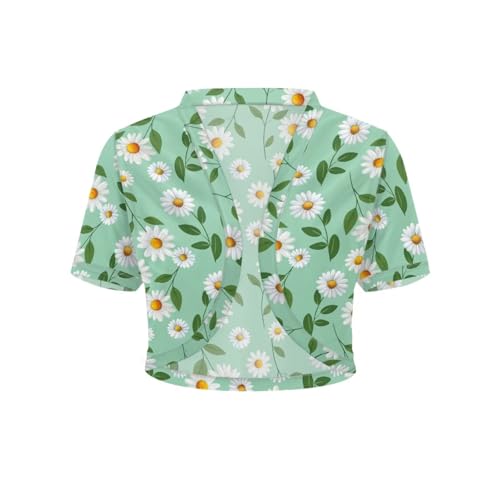 Image of Womens Short Sleeve Cardigans Lightweight Summer Cardigan Trendy Bolero Shrug Cute Floral Cardigan Sheer Bolero