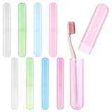 8 PCS Plastic Toothbrush Case Travel Toothbrush Holder Portable Toothbrushes Travel Case Dustproof Toothbrushes Container Tooth Brush Cases Colored Tooth Brush Holder for Travels Camping Home,2 Size