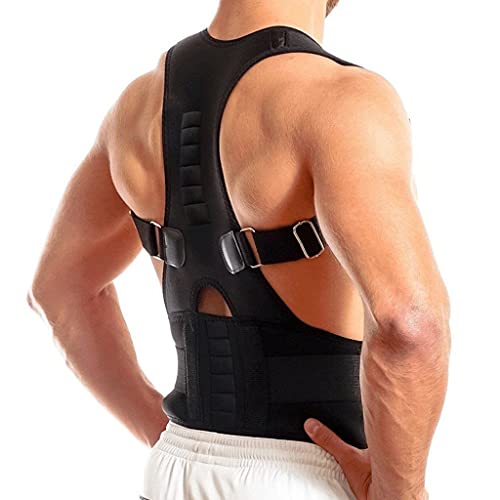 Yfdm Adjustable Posture Support Brace Therapy Straps Back Neck Shoulder Straight Corrector Spine Belt Megnetic Corset Unisex (Color : D, Size : Xxx-Large) #TOP6