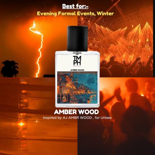 Image of TMPerfumehouse Amber wood EDP for Men & Women | Rich, Woody & Long Lasting Perfume Spray | Woody, Amber & Warmspicy Fragrance | Luxury Gift for Him & Her | TMPH | 50ml