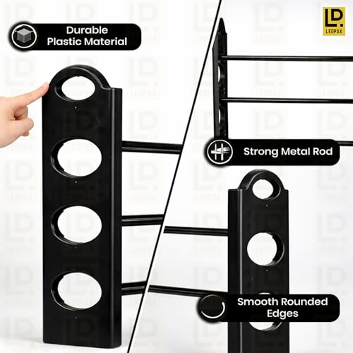 Image of LEOPAX Kaan Premium Multipurpose Shoe Rack | 4-Tier Shoe Storage Organizer, Space-Saving Design, Sturdy & Durable Rack for Entryway, Living Room, Bedroom & Closet - Black