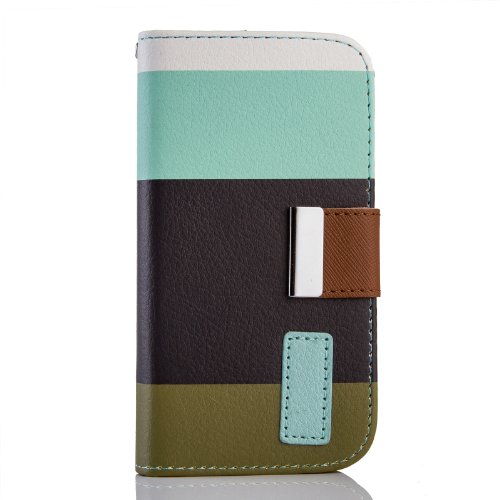 Gadgetsevil Fashion Luxury PU Leather Wallet Flip Case with Credit Card Slots & Holder For Samsung Galaxy S4 mini I9190 / I9195 (Light Blue/Coffee/Beige)