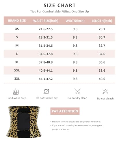 Feelingirl Women Neoprene Workout Waist Trainer Belt Tummy Control Waist Cincher Trimmer Sauna Perspiring Workout Body Shaper Leopard 3Xl thumb #5