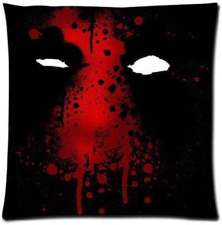 Custom Deadpool Face Pattern Throw Square Pillow Case 18x18 Inches Creative Personalized Pillowcase Bedding Pillow...